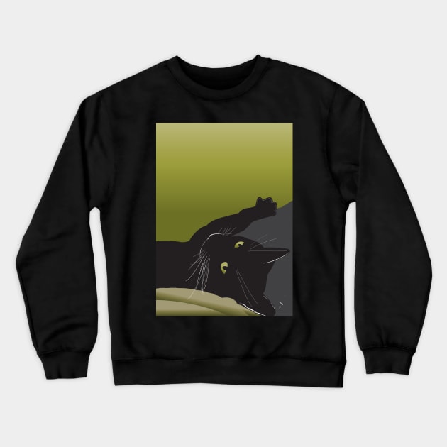 Reclining Cat Crewneck Sweatshirt by Nvines